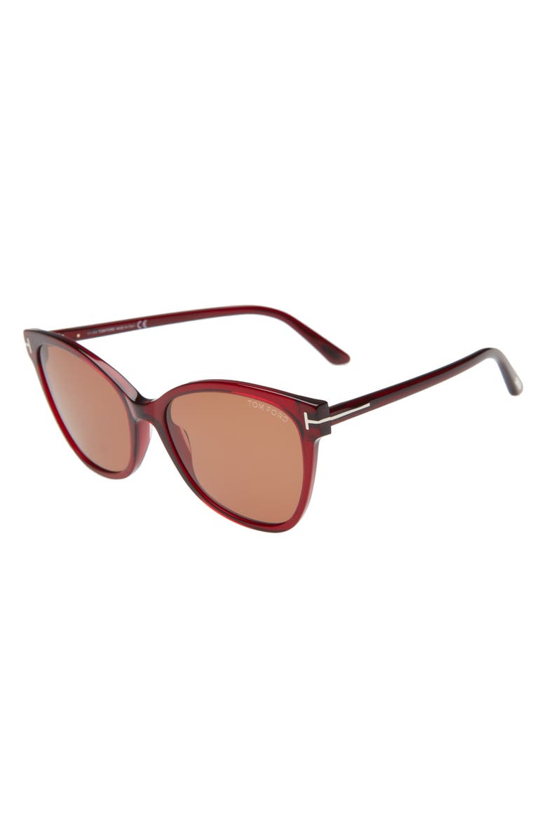 TOM FORD Ani 58mm Gradient Cat Eye Sunglasses, Alternate, color, Red/ Brown