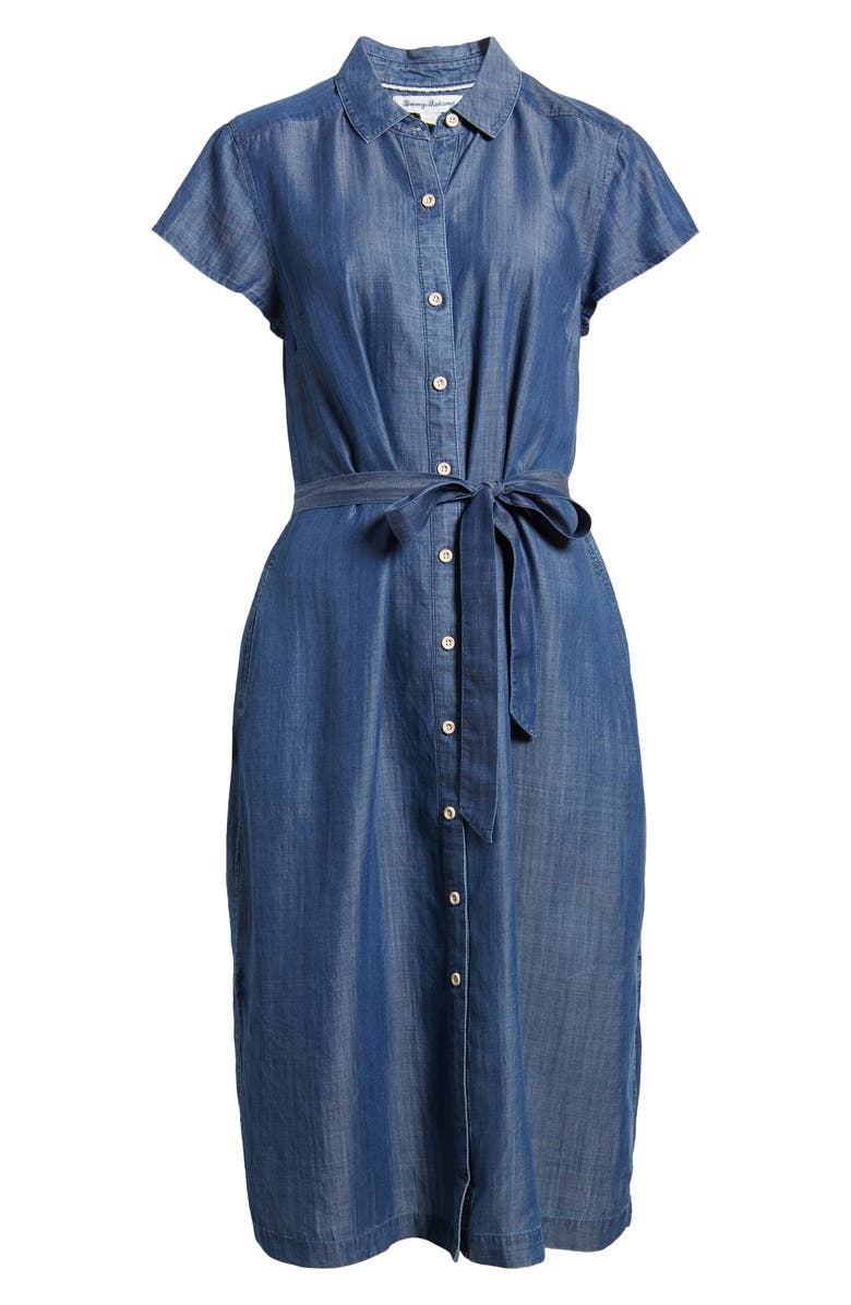 Tommy Bahama Mission Beach Indigo Midi Shirtdress, Alternate, color,