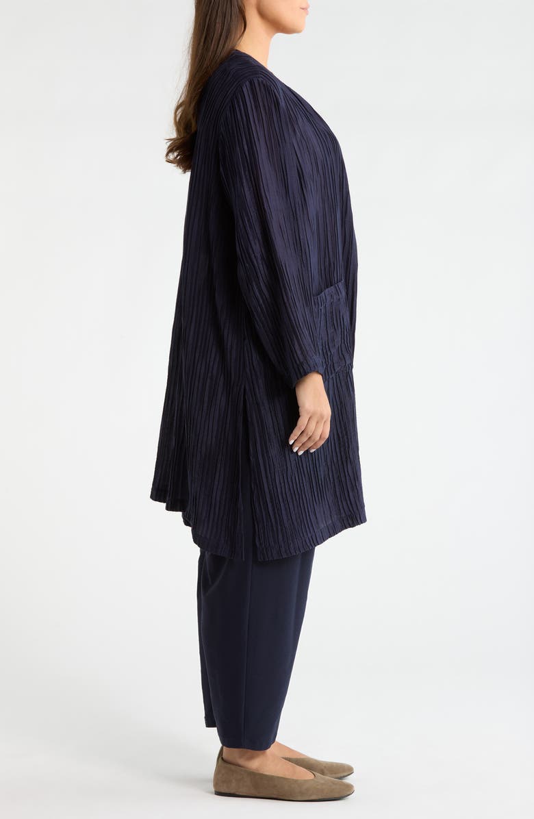 Eileen Fisher Longline Open Front Crinkle Jacket, Alternate, color, Ink
