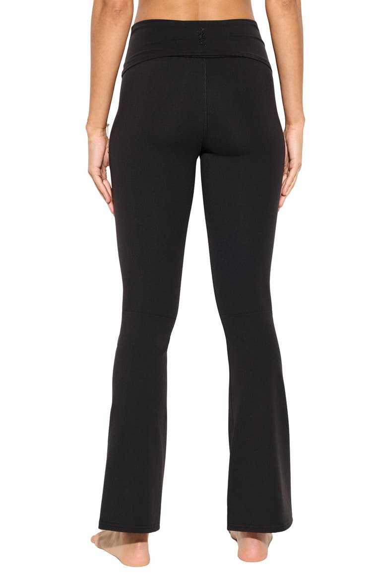 Euphoria Foldover Flare Yoga Pants, Alternate, color, BLACK