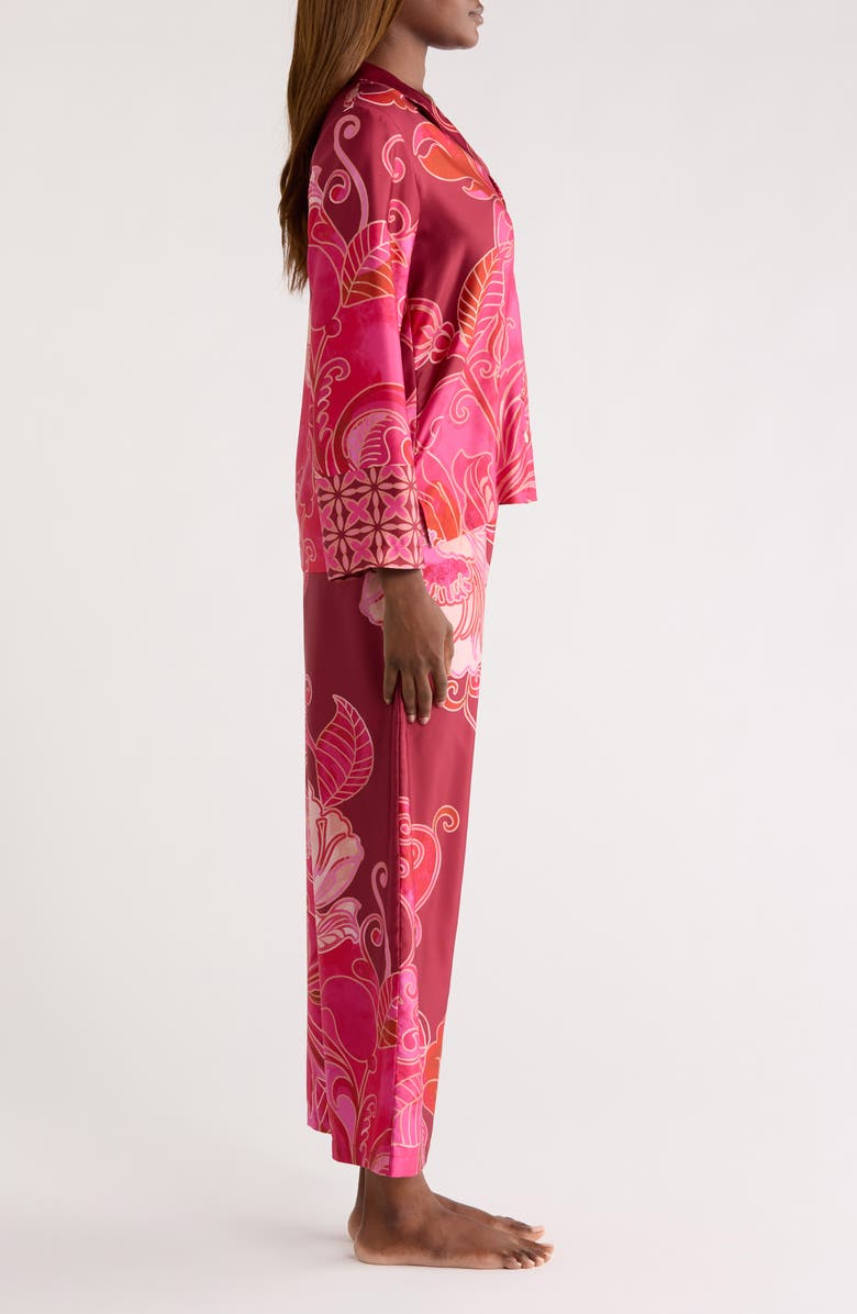 Natori Deco Satin Pajamas, Alternate, color, Red