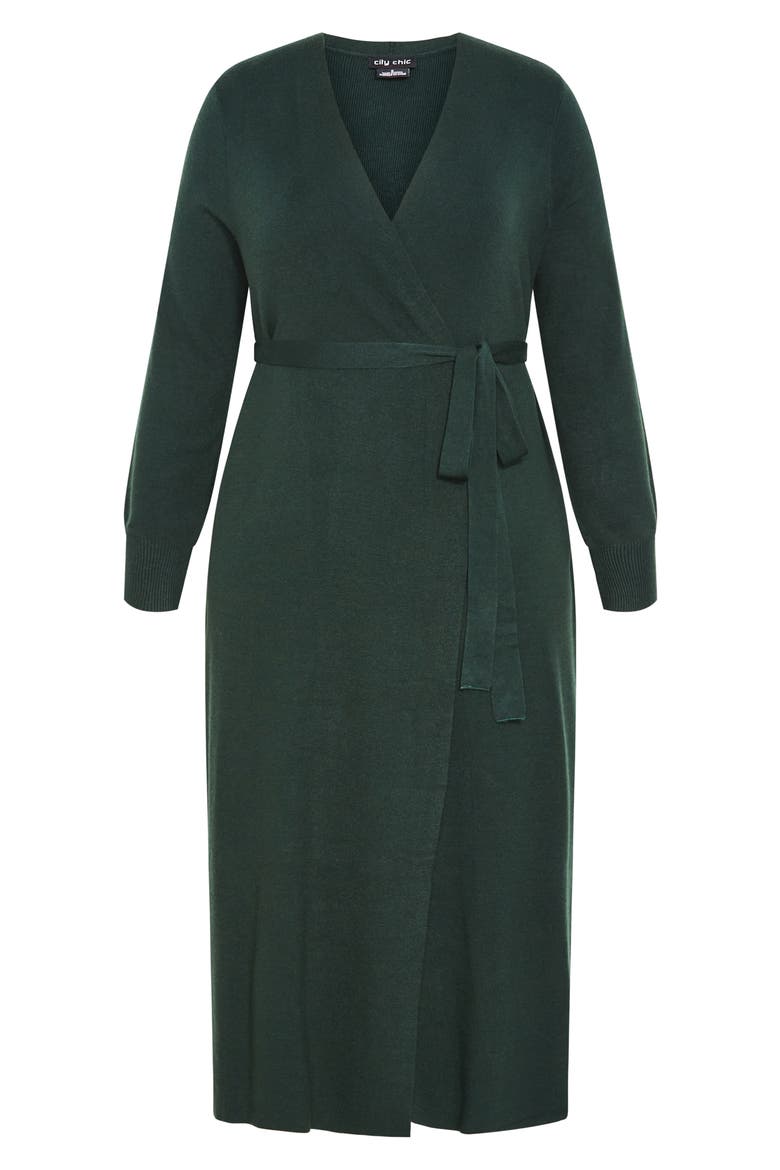 Goldie Tie Waist Cardigan, Alternate, color, HUNTER