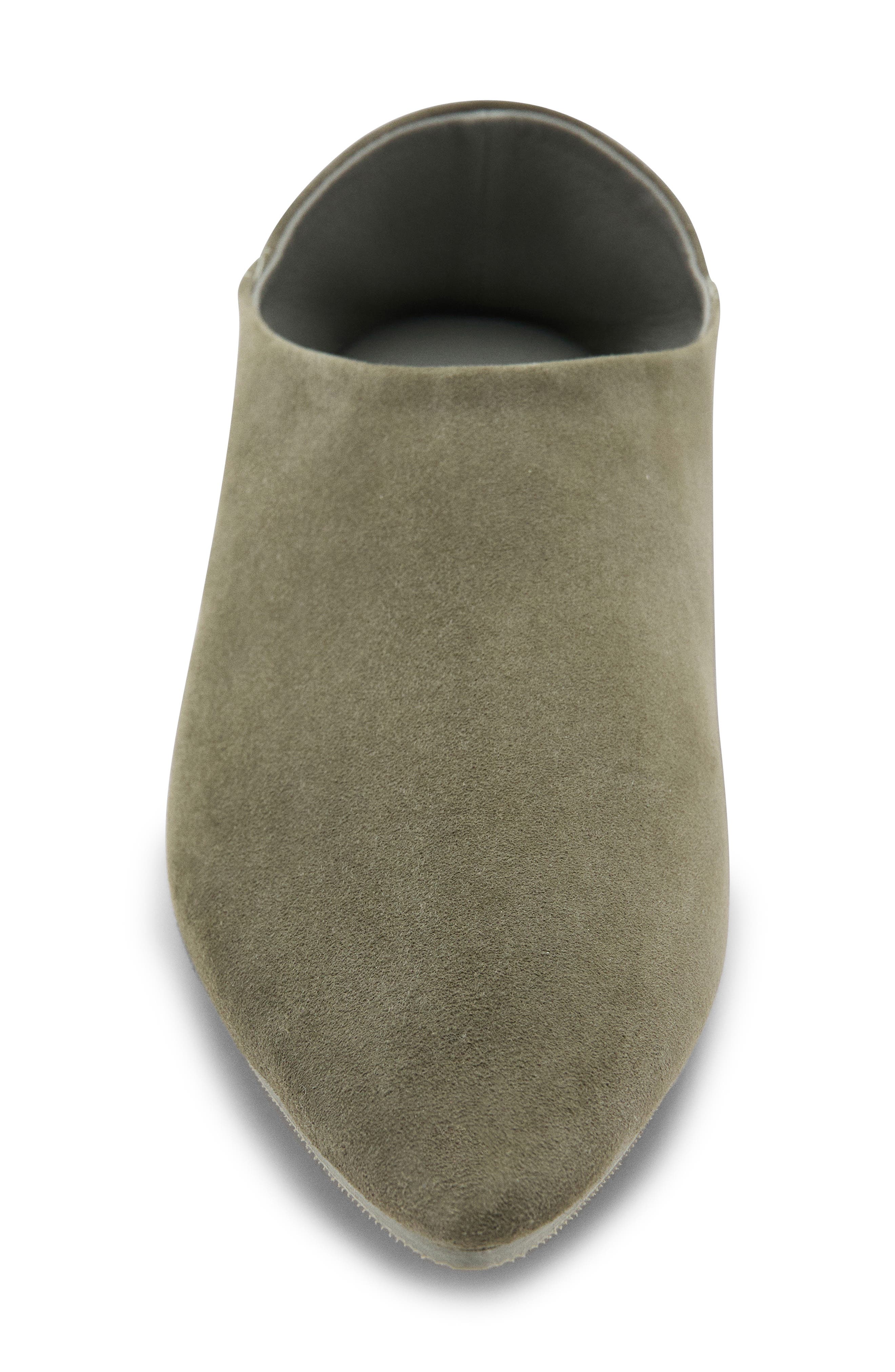 MANGO Leather Collapsible Heel Shoe, Alternate, color, Khaki Green