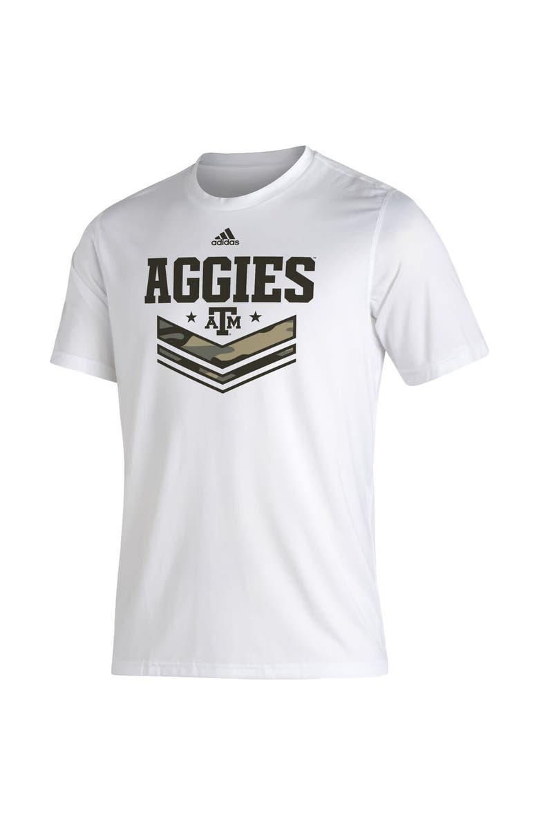 adidas Men's adidas White Texas A&M Aggies Military Appreciation Creator T-Shirt, Alternate, color, 