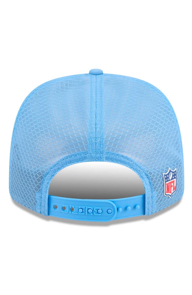 New Era Men's New Era Light Blue Houston Oilers 2025 Sideline Gridiron Classics 9SEVENTY Trucker Adjustable Hat, Alternate, color, Light Blue