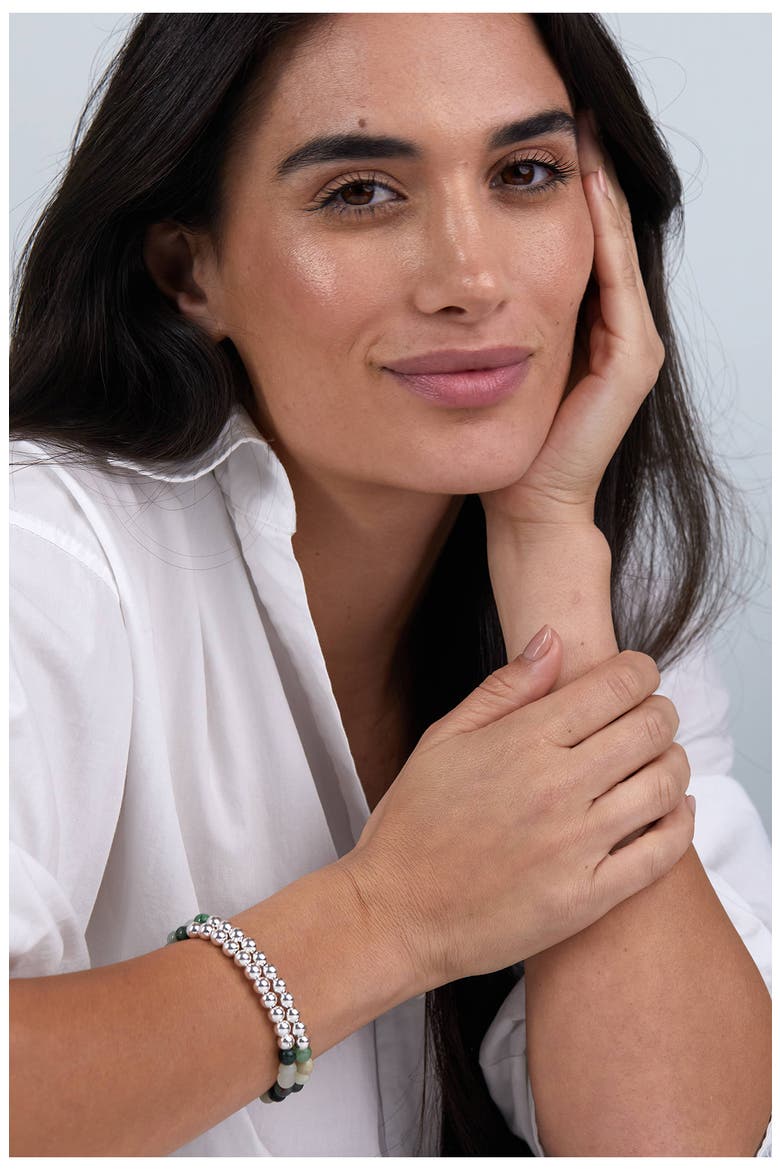 N6 Happiness/Ease Set of 2 Healer's Bracelets, Alternate, color, SILVER