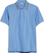 Burberry Eddie Check Trim Cotton Piqué Polo