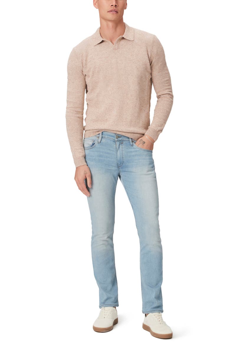 PAIGE Valdez Cotton & Linen Polo Sweater, Alternate, color, Clouded Sunrise Multi