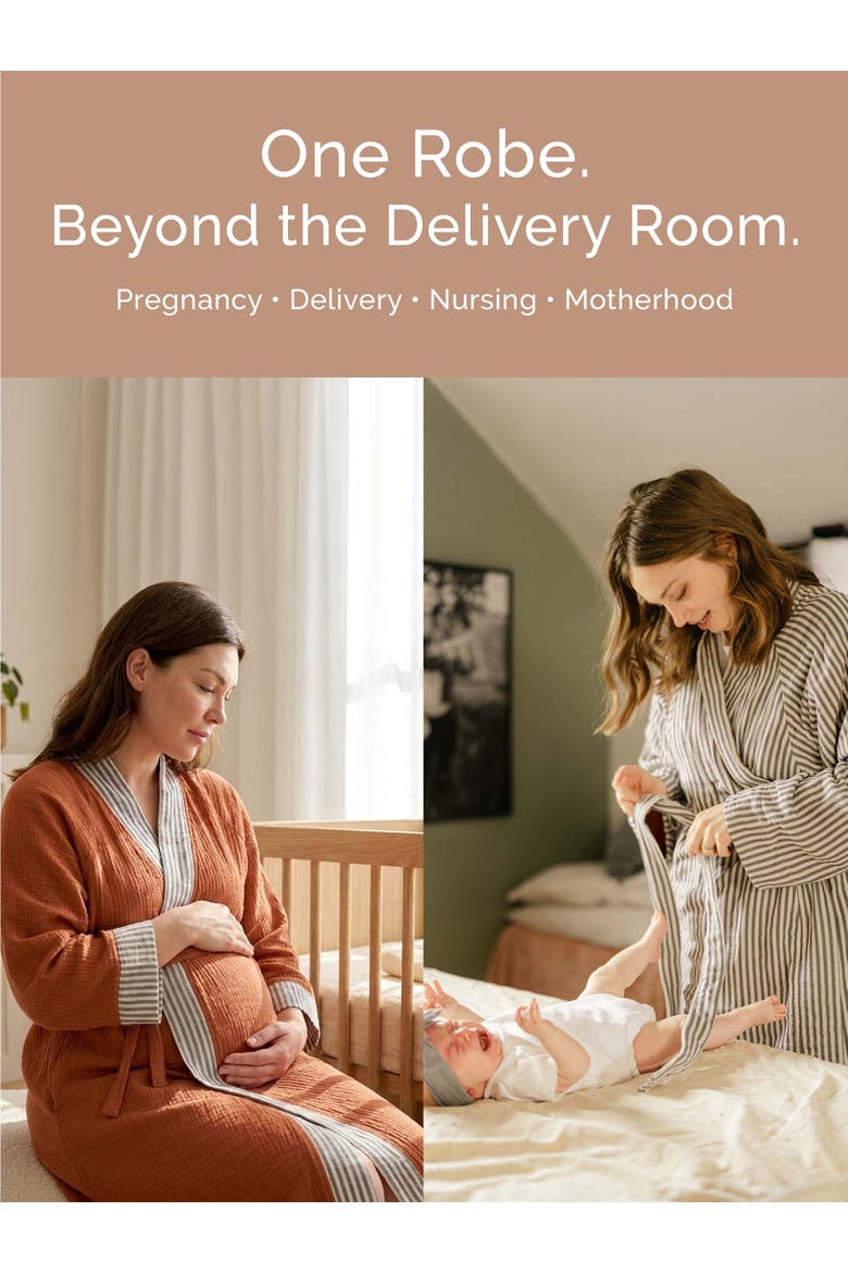 Maternity Robe, Alternate, color, Rosewood