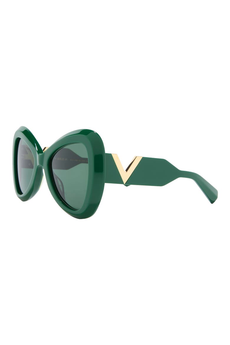 55mm Polarized Triangular Sunglasses, Alternate, color, GREEN GREEN GREEN