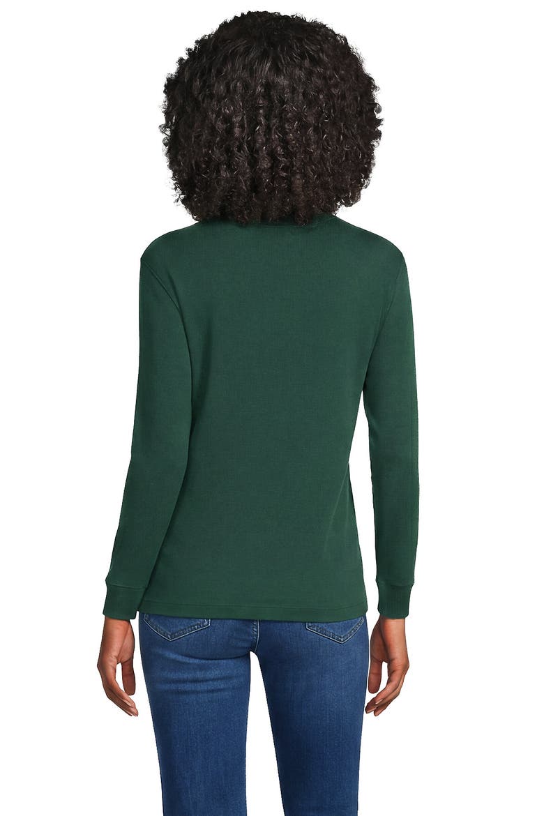 Relaxed Cotton Long Sleeve Mock Turtleneck, Alternate, color, Pine