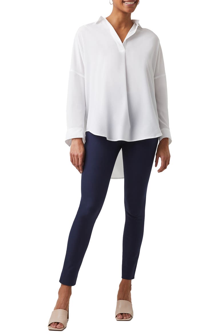 Rhodes Crepe Popover Shirt, Alternate, color, WINTER WHITE