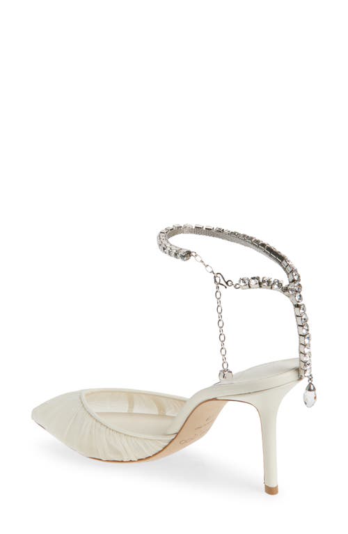 Jimmy Choo Saeda Crystal Ankle Strap Pointed Toe Pump