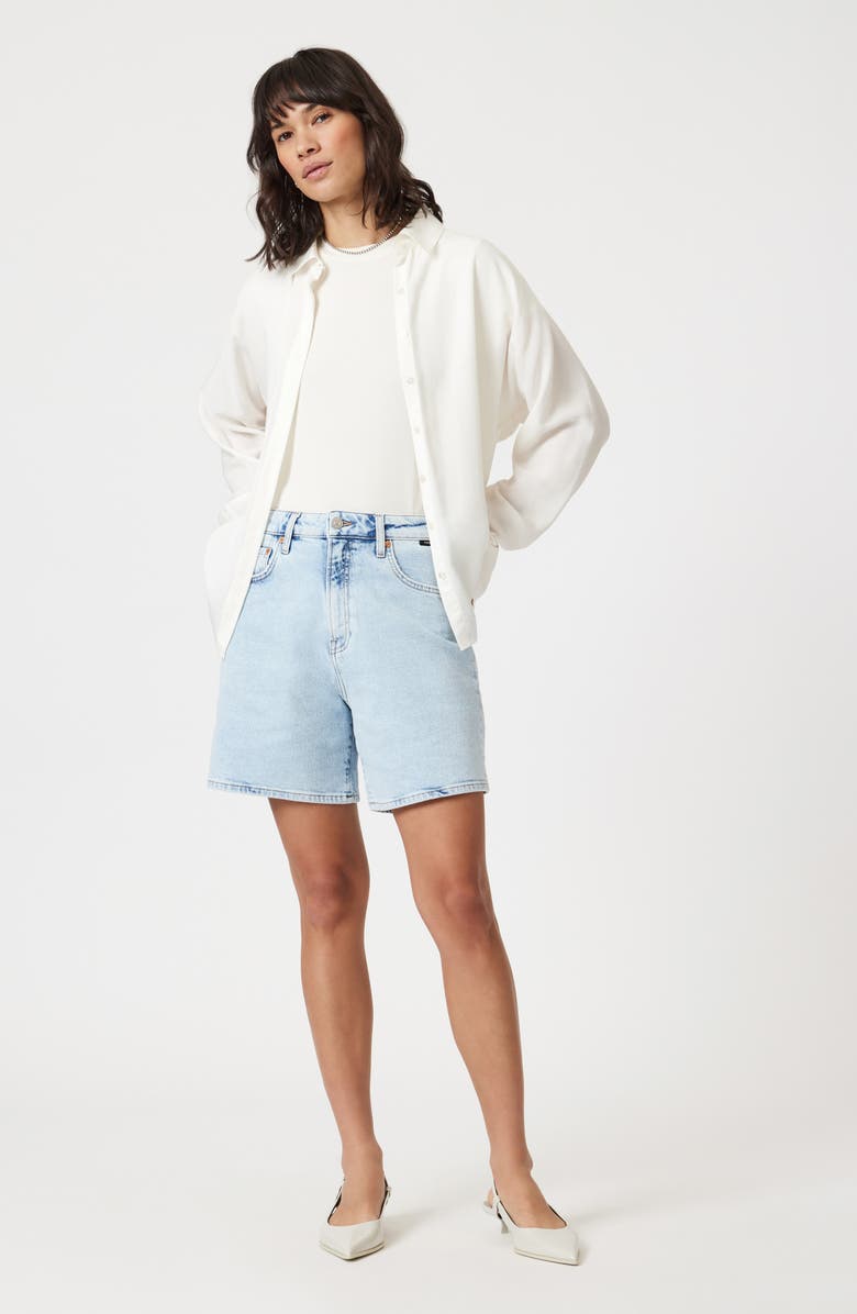 Mavi Jeans Heidi High Waist Relaxed Denim Shorts, Alternate, color, Bleached