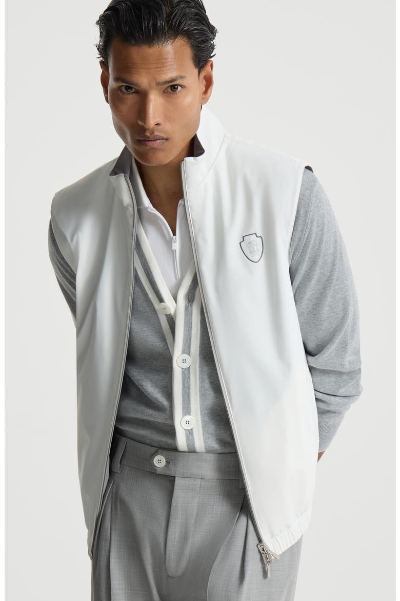Reversible nylon vest, Alternate, color, Off-White