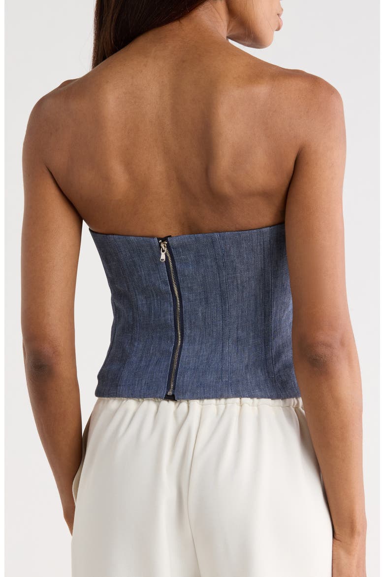 Jillian Strapless Bustier Crop Top, Alternate, color, MEDIUM INDIGO