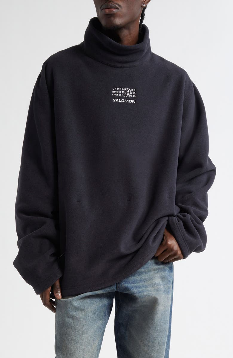 MM6 Maison Margiela x Salomon Logo Embroidered Sweatshirt, Main, color, Washed Black