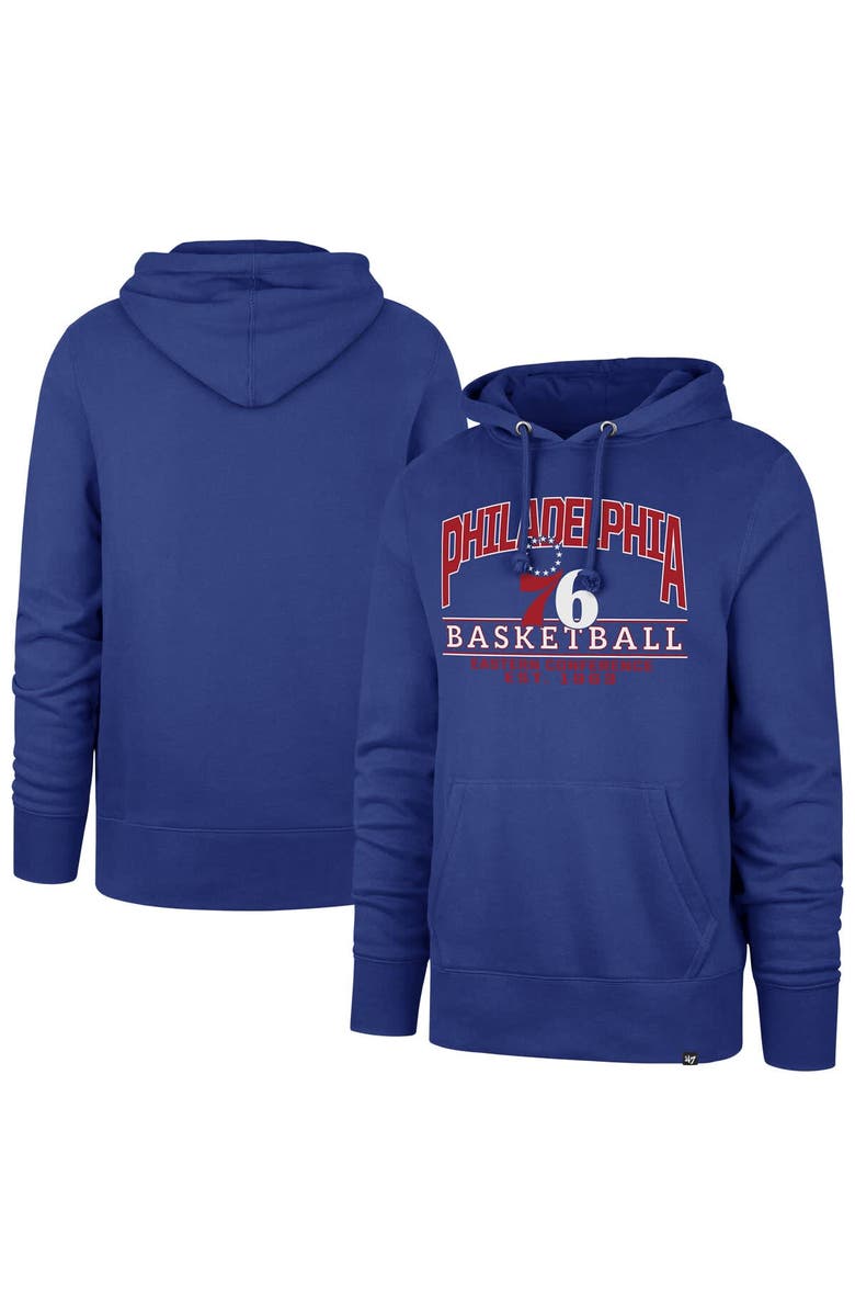 '47 Unisex '47 Royal Philadelphia 76ers Good Call Headline Pullover Hoodie, Main, color, Royal