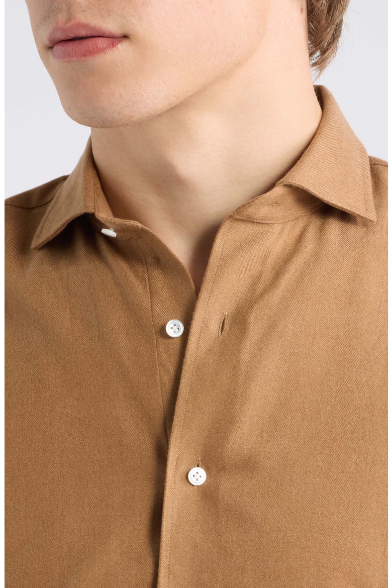 Crown Crafted Flannel Button-Up Shirt, Alternate, color, LIGHT MOCHA