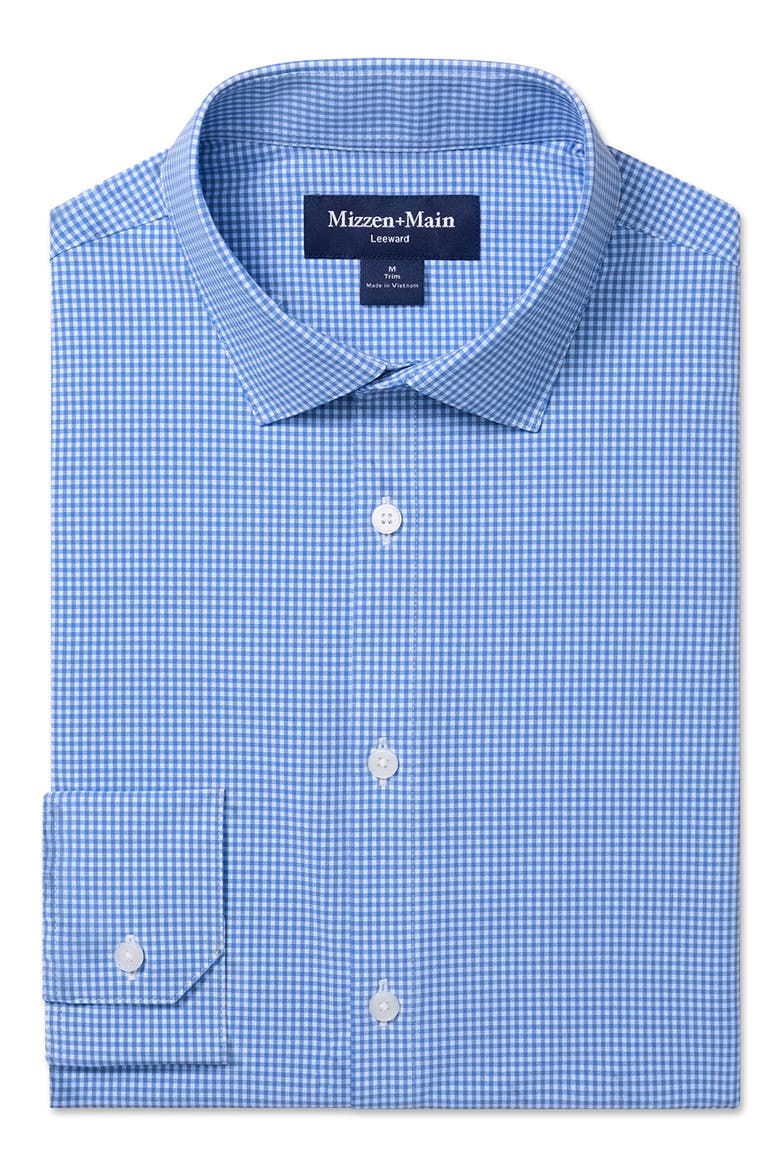 Leeward Trim Fit Button-Up Shirt, Alternate, color, SKYLINE BLUE PETER GINGHAM