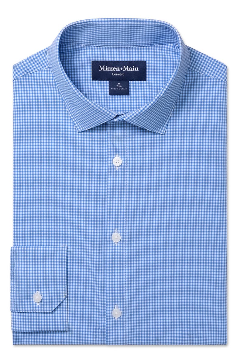 Mizzen+Main Leeward Trim Fit Button-Up Shirt, Alternate, color, Skyline Blue Peter Gingham