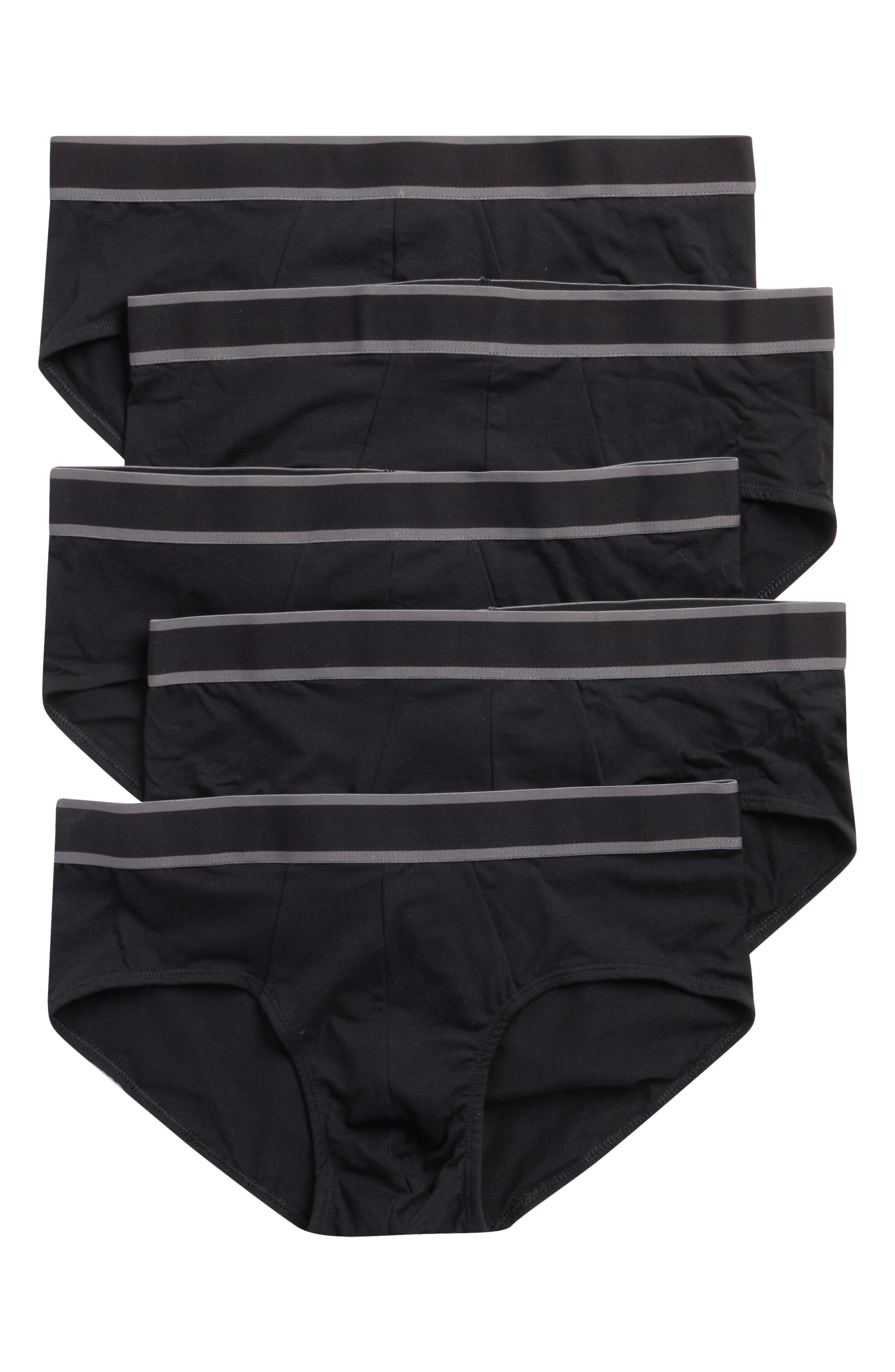 NORDSTROM RACK 5-Pack Modern Cut Stretch Cotton Briefs