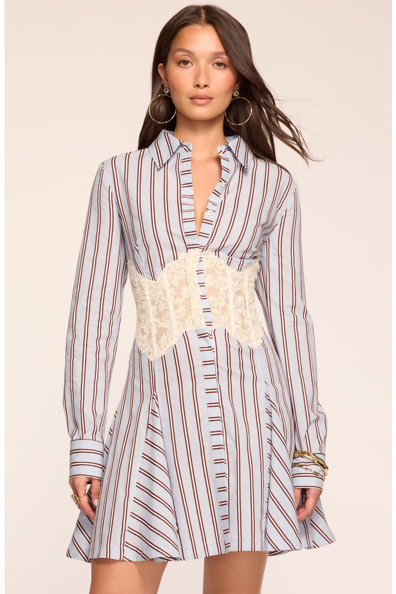 Wren Lace Bodice Shirtdress, Alternate, color, BLUE STRIPE