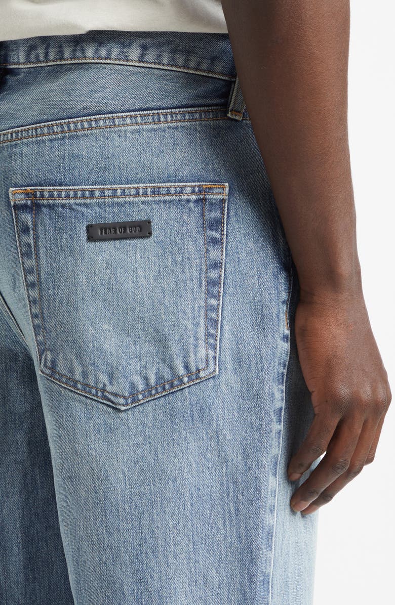 Fear of God 70s 5 Pocket Relaxed Bootcut Jeans, Alternate, color, Medium Indigo