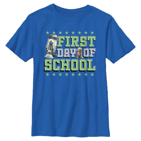 Boy's Star Wars The Mandalorian Metallic First Day Of School  Graphic T-Shirt