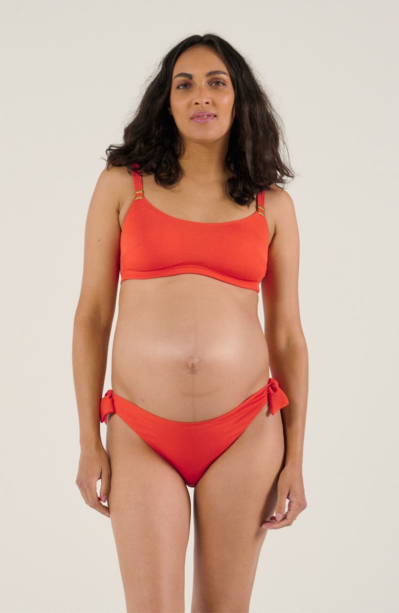Cache Coeur Maternity bikini Porto Vecchio, Alternate, color, Orange