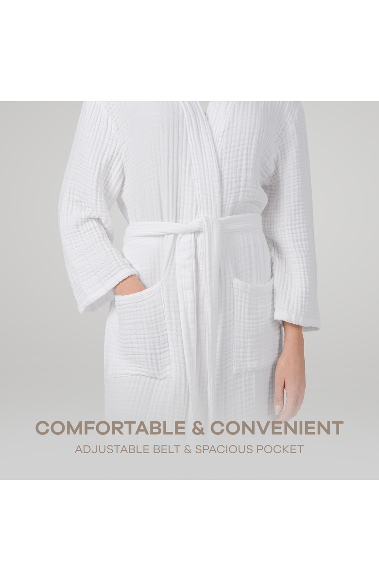 Comfy Cubs Adult Muslin Bathrobe, Alternate, color, White