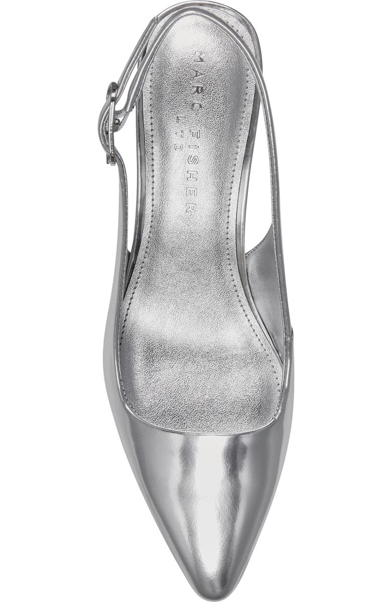Marc Fisher LTD Kory Pointed Toe Kitten Heel Pump, Alternate, color, Silver