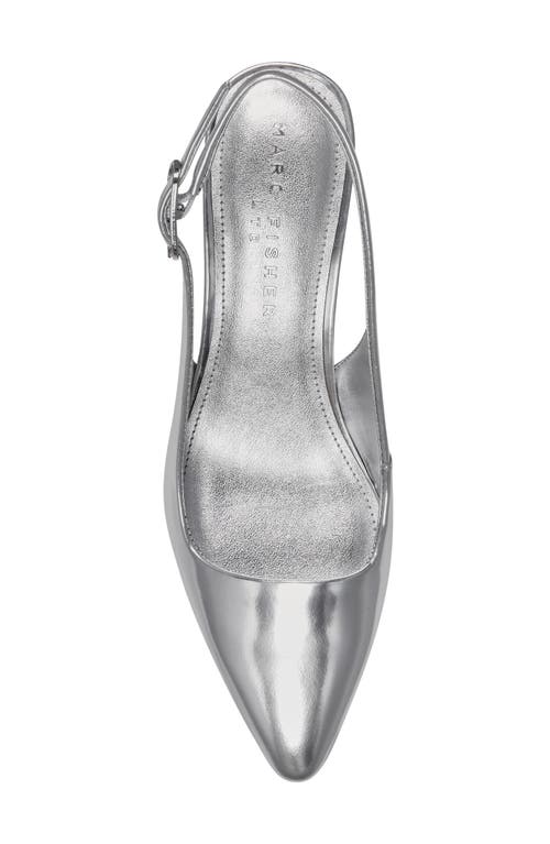 Marc Fisher Ltd Kory Pointed Toe Kitten Heel Pump In Silver