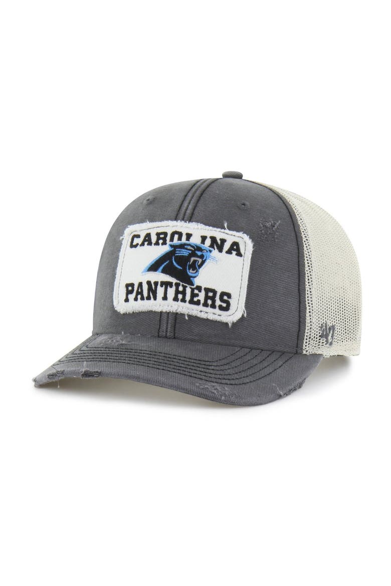 Men's '47 Charcoal Carolina Panthers Egremont Well-Worn Adjustable Trucker Hat, Main, color, Charcoal