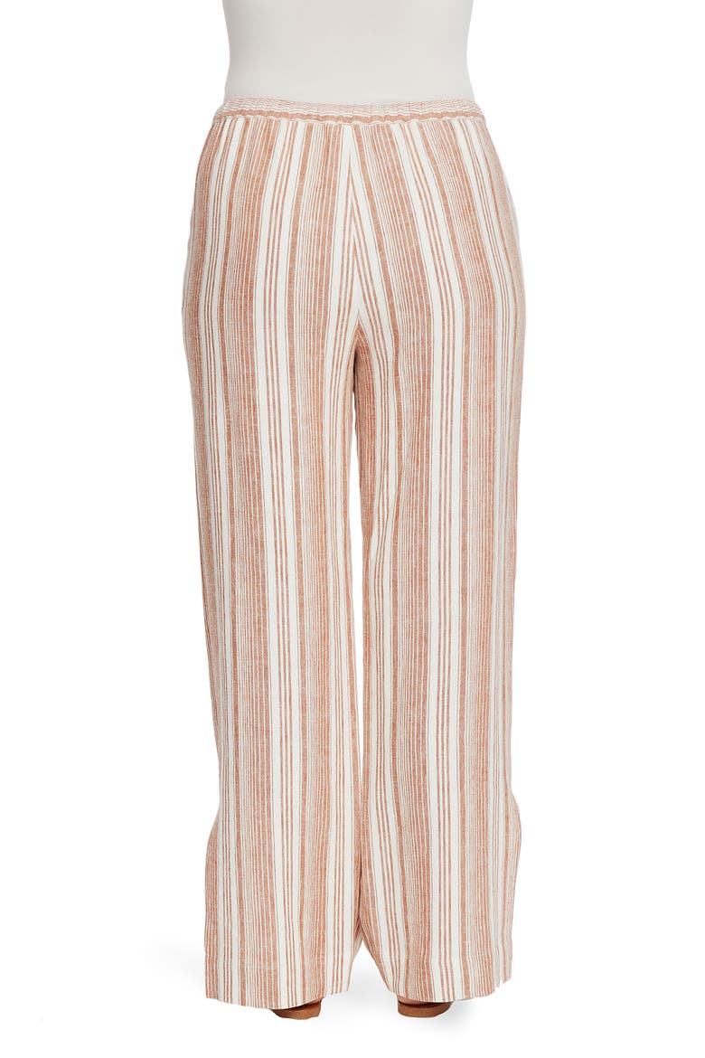 Linen Stripe Pants, Alternate, color, SUGAR ALMOND