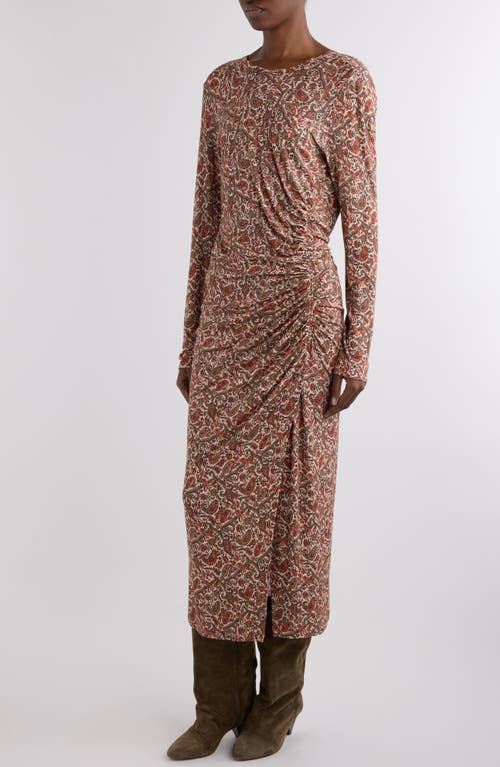 Isabel Marant Étoile Jelina Ruched Long Sleeve Maxi Dress In Multi