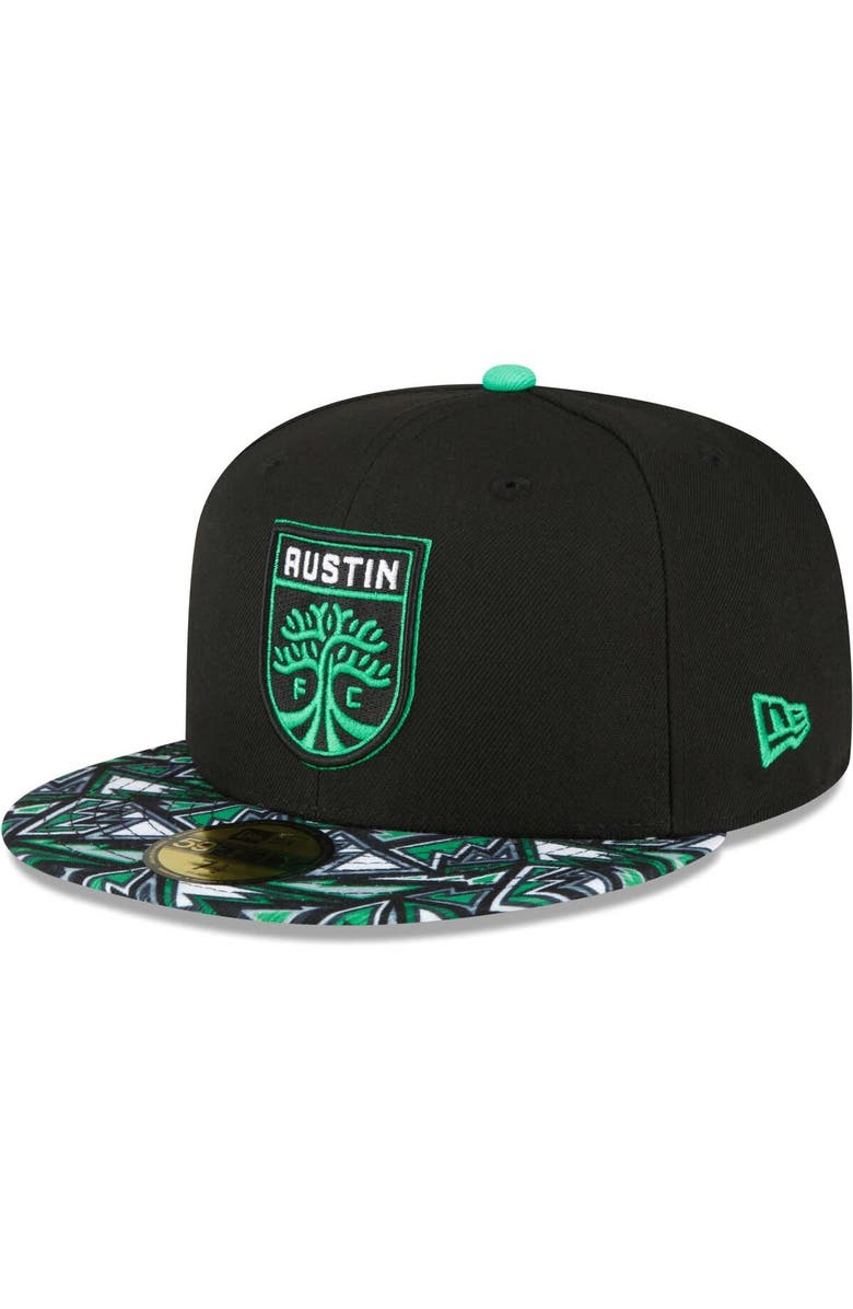 New Era Men's New Era Black Austin FC Element Tech Pack 59FIFTY Fitted Hat, Alternate, color, 