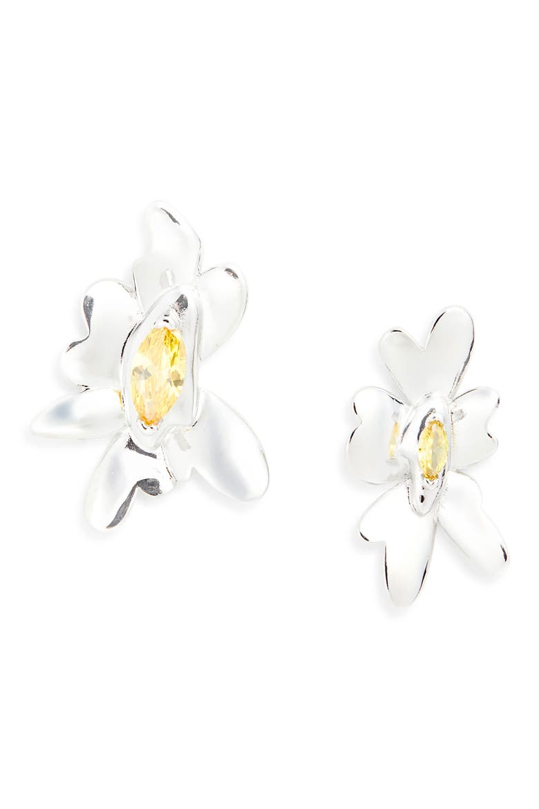 Daisy Stud Earrings, Main, color, LEMON