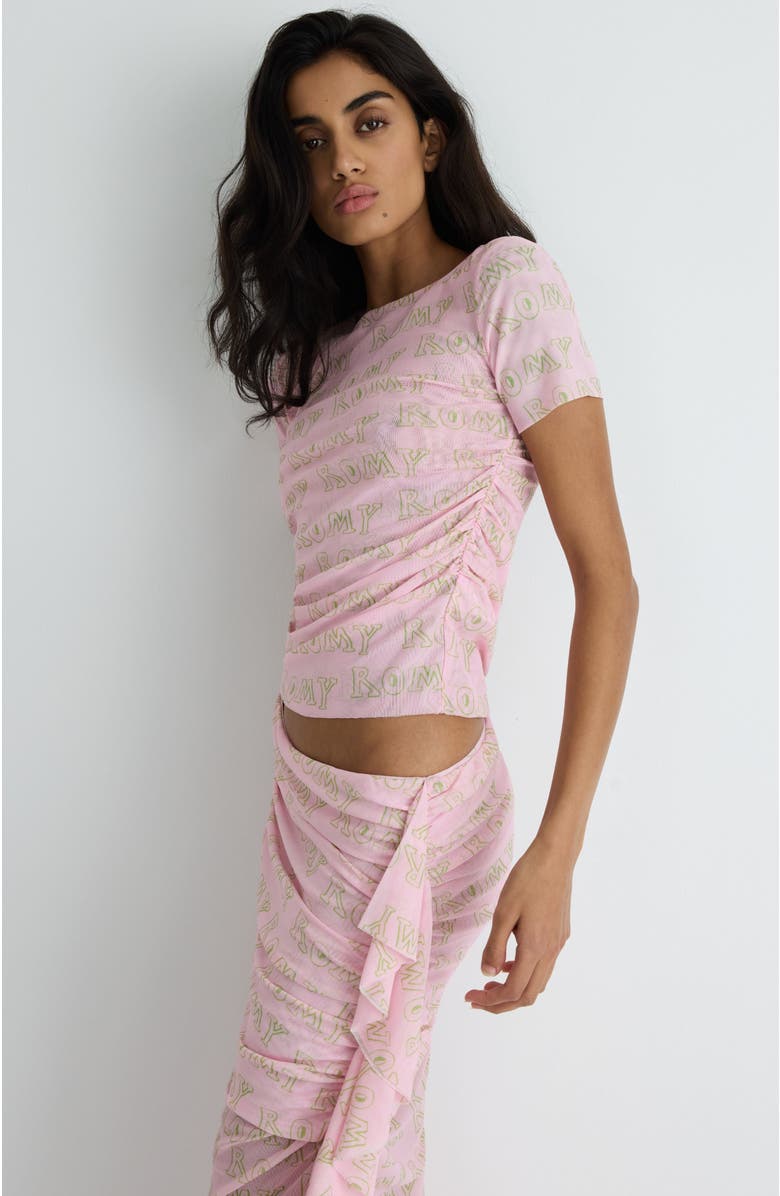 Romy Echo Skirt, Alternate, color, Pink Print