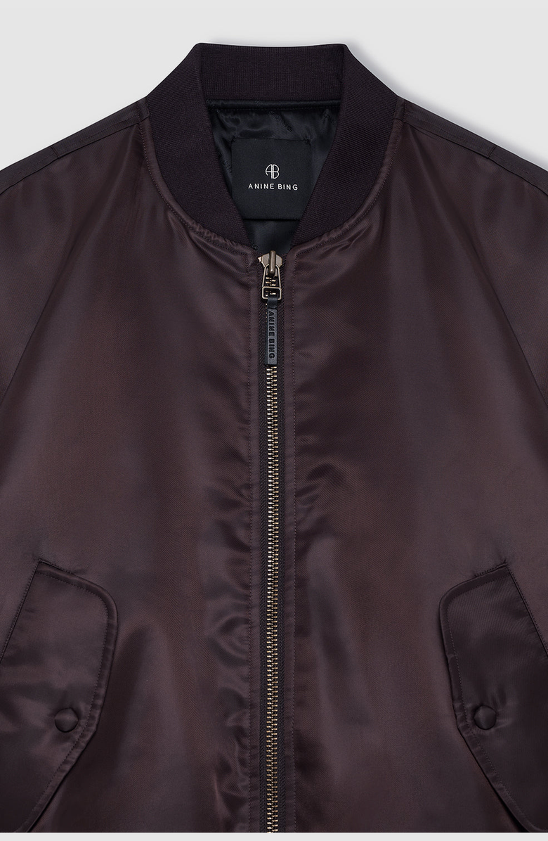ANINE BING Leon Bomber, Alternate, color, Deep Brown