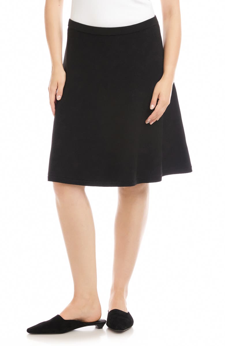 Karen Kane A-Line Sweater Skirt, Main, color, Black