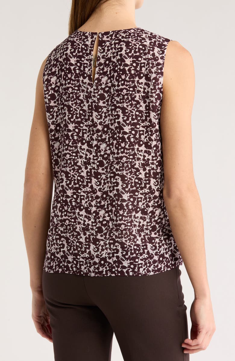 Theory Straight Shell Sleeveless Silk Top, Alternate, color, Darkest Red Mulberry