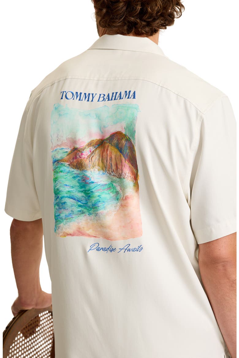 Tide & Time Floral Silk Camp Shirt, Alternate, color, COASTAL MIST