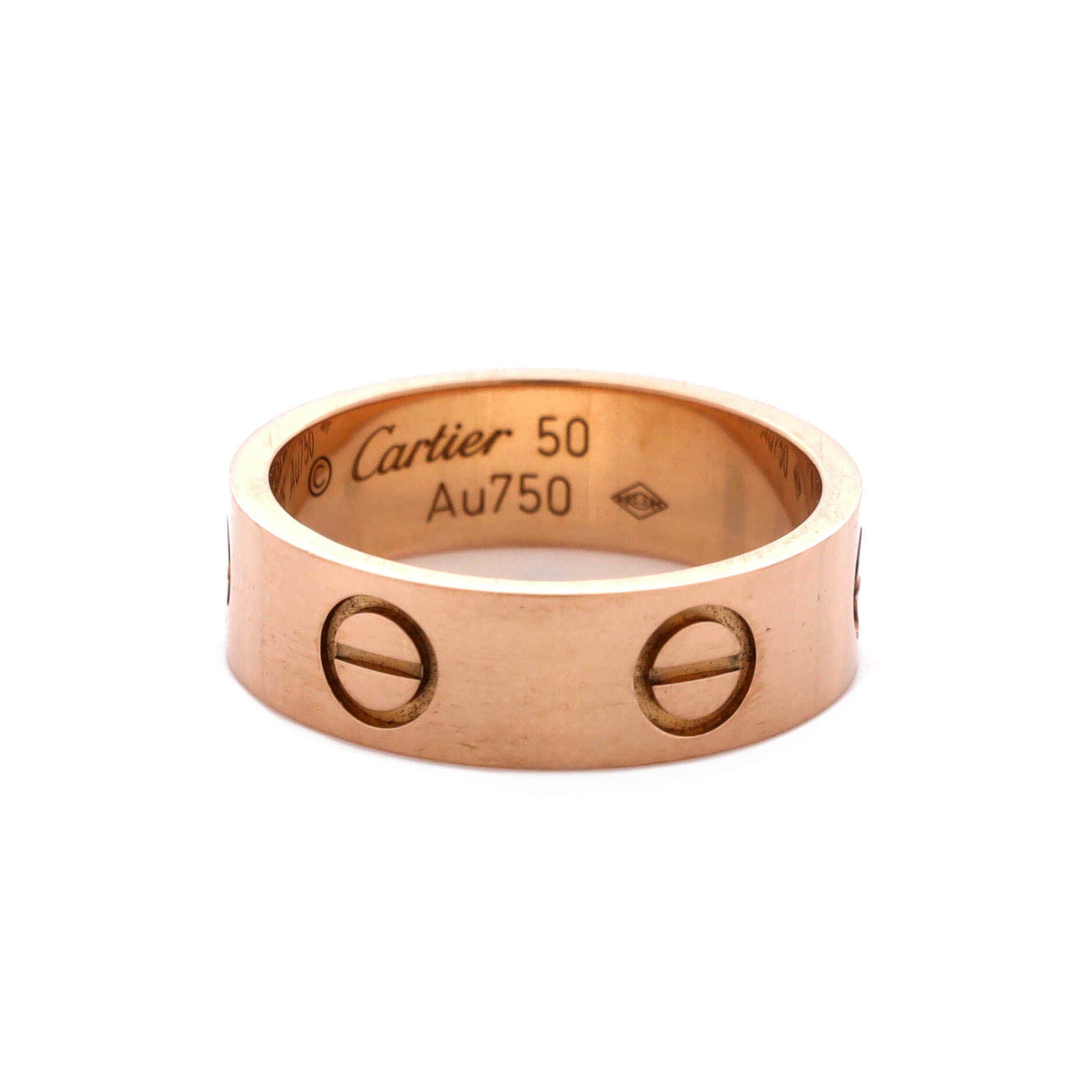 Love Band Ring 18K Rose Gold, Alternate, color, Metallic Gold