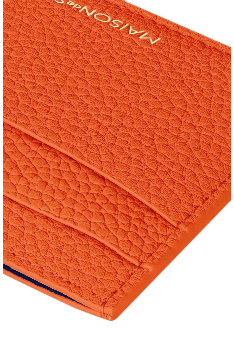 Leather Card Holder, Alternate, color, Manhattan Orange