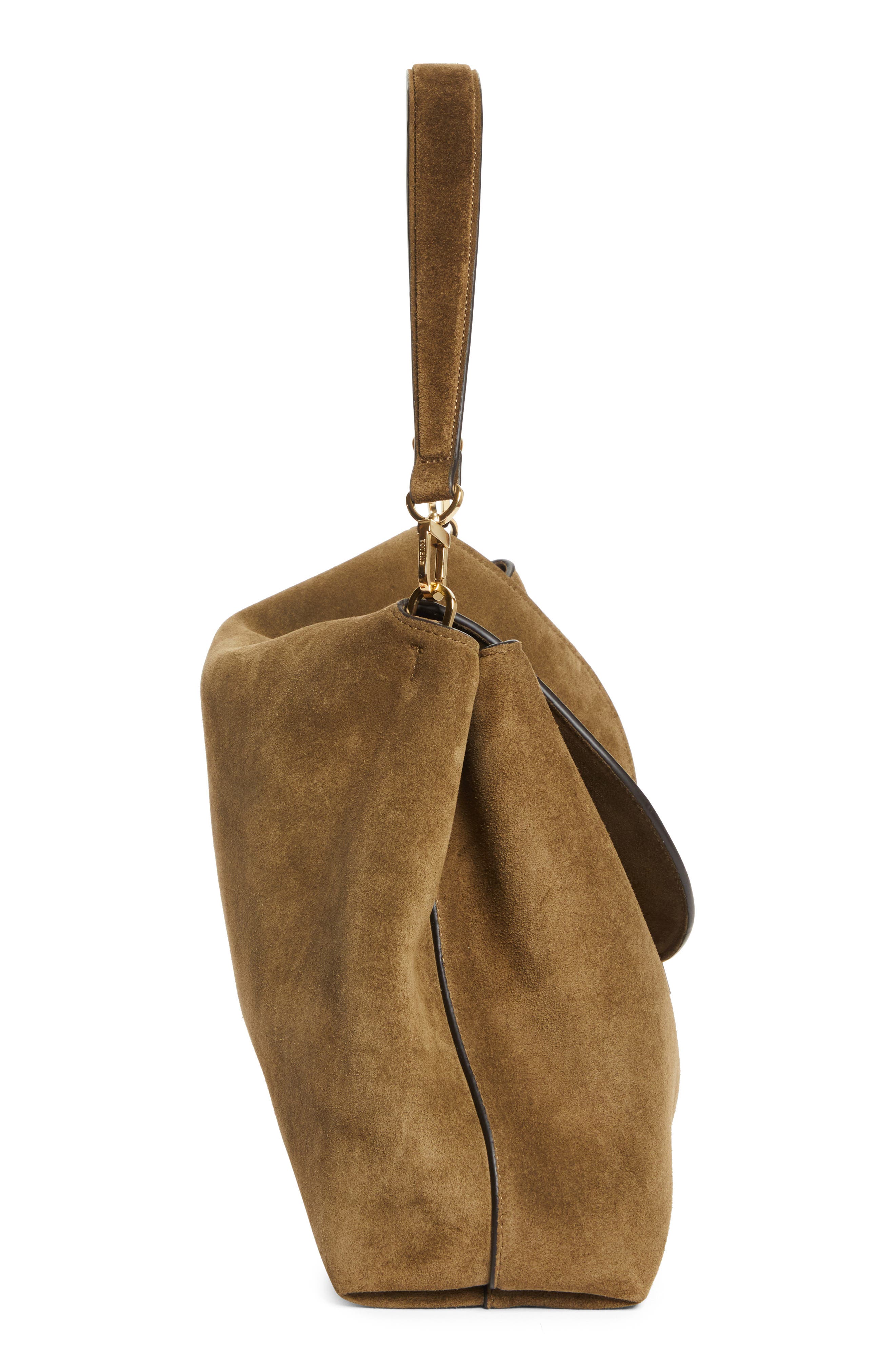 TOTEME T-Lock Satchel, Alternate, color, Dark Taupe