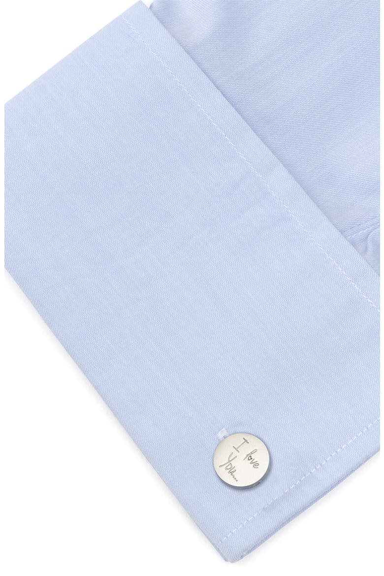 Love You to the Moon & Back Cuff Links, Alternate, color, SILVER