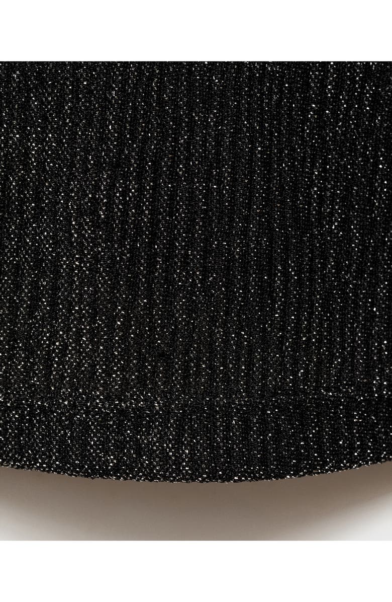 MANGO Metallic Knit T-Shirt, Alternate, color, Silver