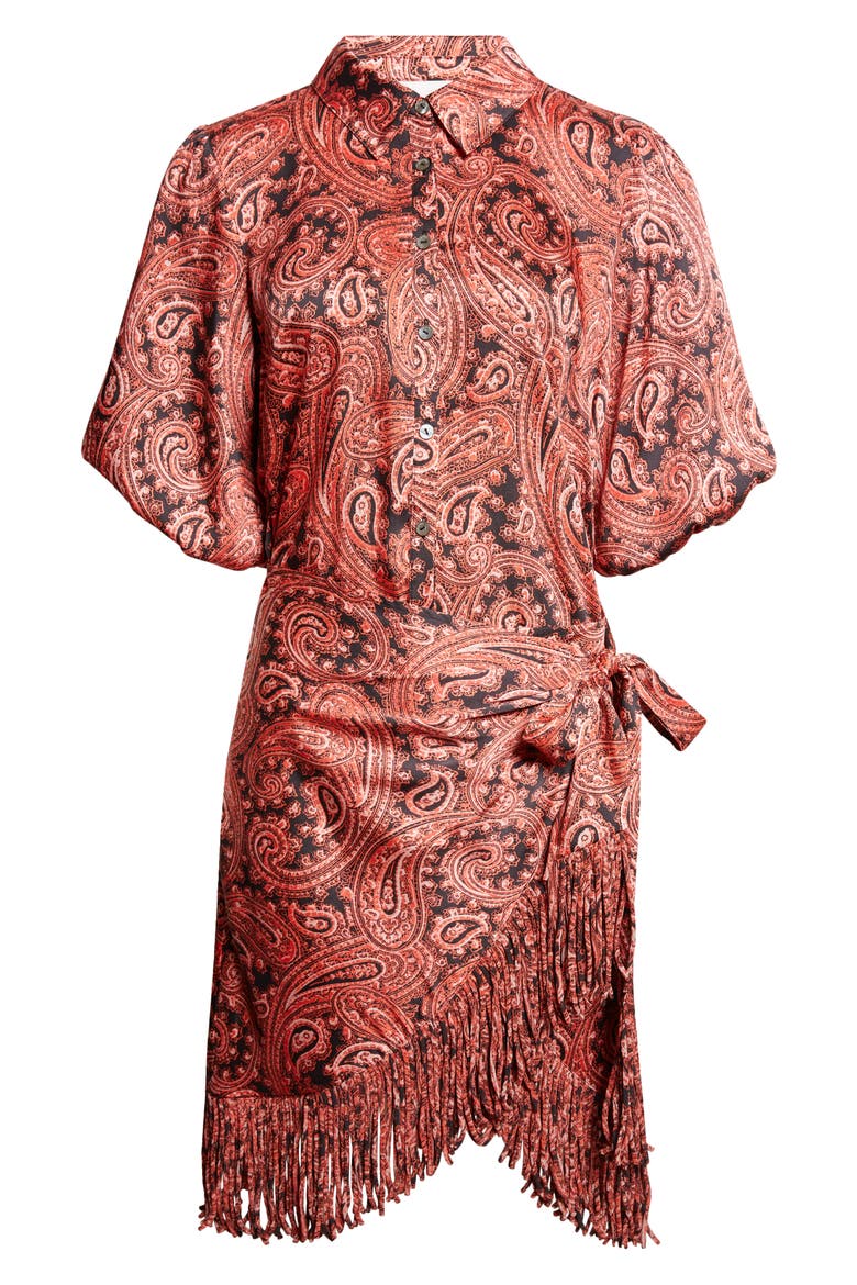 Hendrix Paisley Kember Minidress, Alternate, color, OBSIDIAN/ JASPER PINK