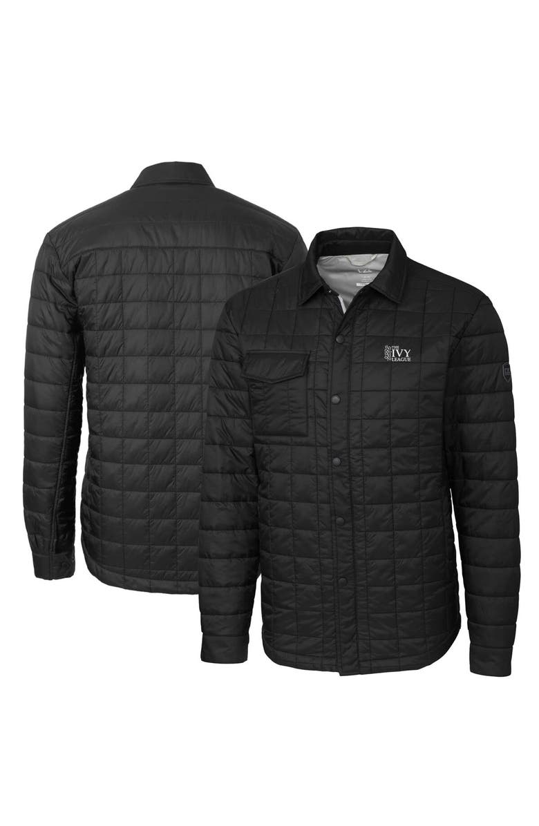 Cutter & Buck Men's Cutter & Buck  Black Ivy League Rainier PrimaLoft Eco Insulated Quilted Button-Up Shacket, Main, color, 